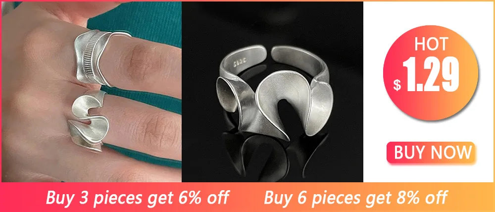 XIYANIKE Silver Color Irregular Hollow Opening Rings for Women Couple Fashion Simple Geometric Party Jewelry Gifts