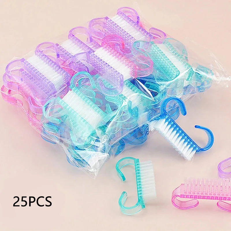 10/1個 プラスチック ネイルブラシ ミックスカラー ネイルハンドスクラブ クリーニングブラシ ダストクリーナー ネイルアート マニキュア ソフトリムーバーツール