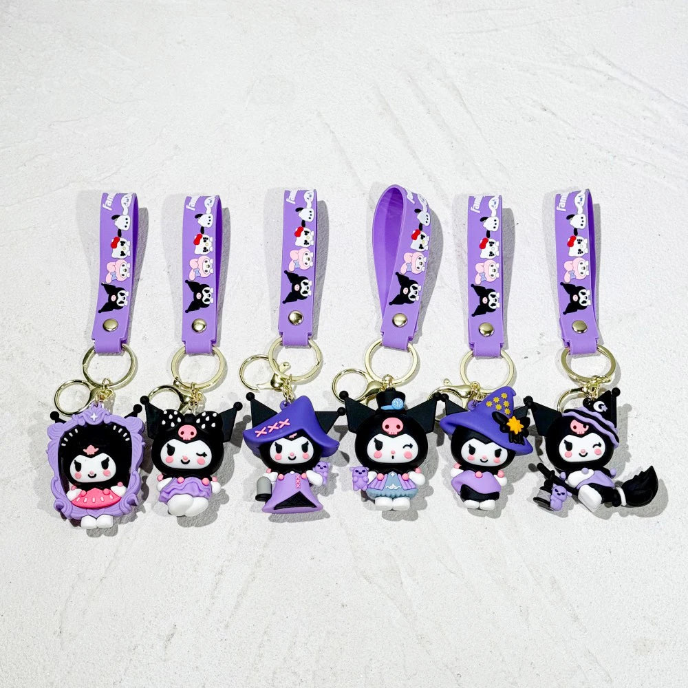 Sanrio Hello Kitty Keychain Cute Cartoon Melody Kuromi Doll Decoration Keyring Jewelry Girl&Child Gifts Toy Christmas gift idea