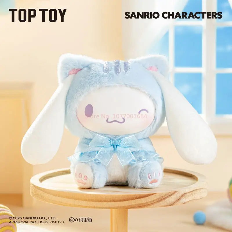 Toptoy Genuine Sanrio Family Cute Cat Series Hello Kitty Kuromi Melody Cinnamoroll Pompompompompurin Anime Blind Box Toy Gift