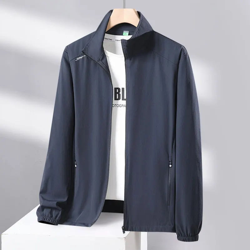 Summer sun-protective clothing men's breathable jacket ice silk quick-dry men's clothes thin single-layer quick-dry UV jacket