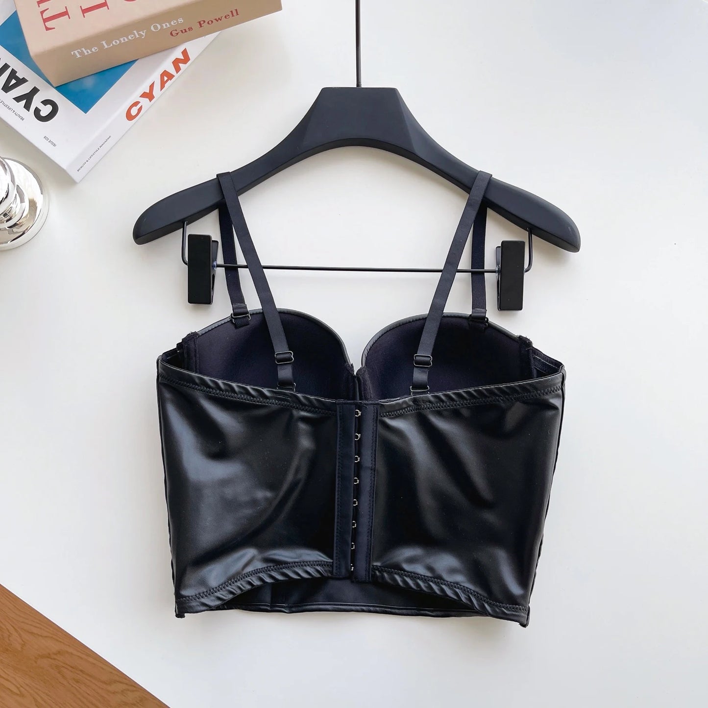 SINGREINY Sexy Cool Girl PU Leather Camis 2025 Fashion Black Backless Straps Tank Women American Retro Clubwear Slim Crop Tops