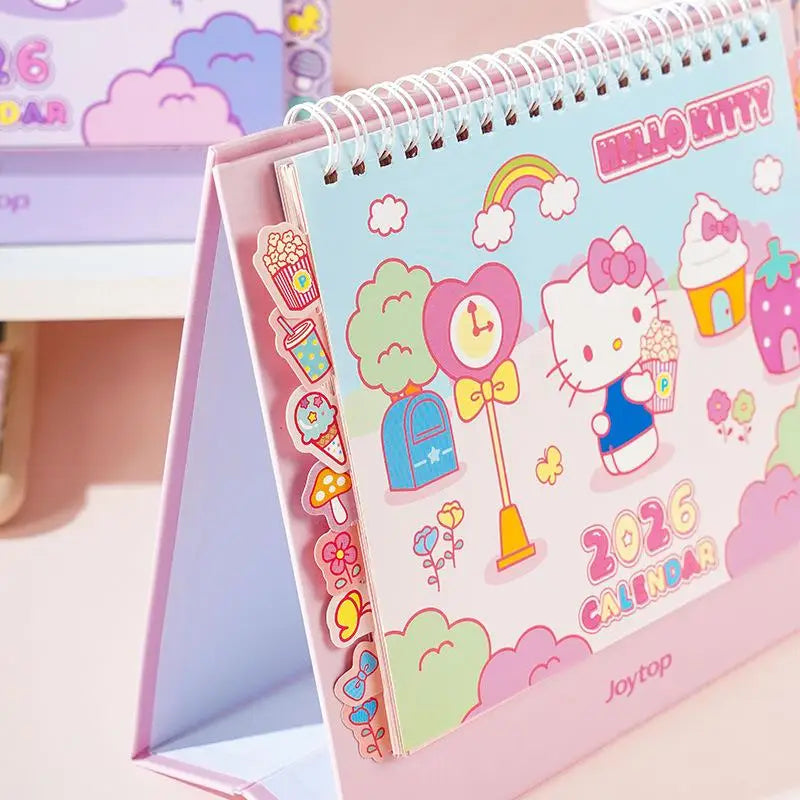 Sanrio Hello Kitty Desk Calendar Daily Schedule Desktop Decoration Kuromi Melody Schedule Plan Cartoon Room Ornament Kids Gifts