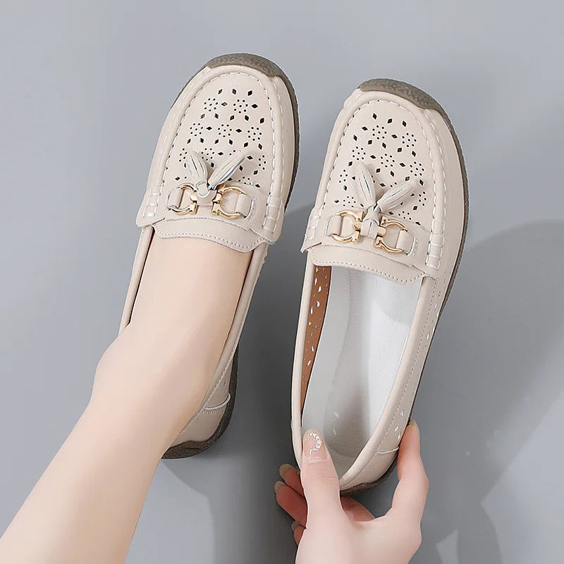 2025 New Loafers Women Summer Fashion Round Toe Nurse Shoes Soft Sole Non-slip Flat Shoes Breathable Casual Sports Women's Shoes