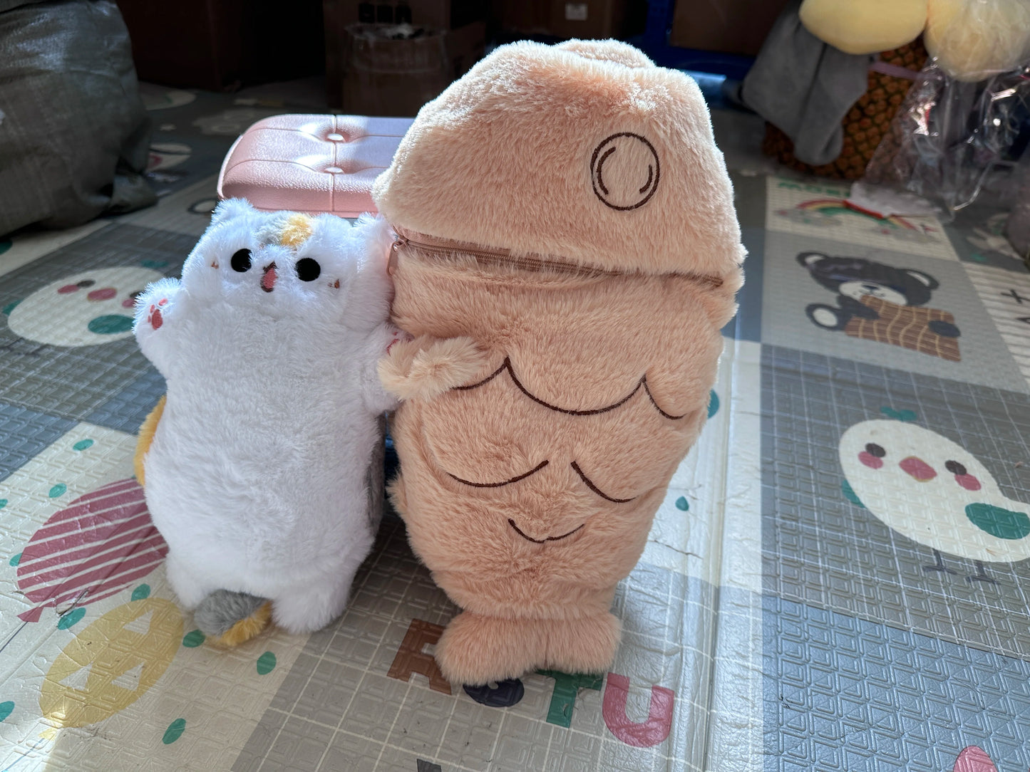 1pc 40/60/80cm Japan Taiyaki Cat Plush Toy Anime Figure Cat Hiding in Cushion Bag Ferry Bunny Carrot Animal Plushie Throw Pillow