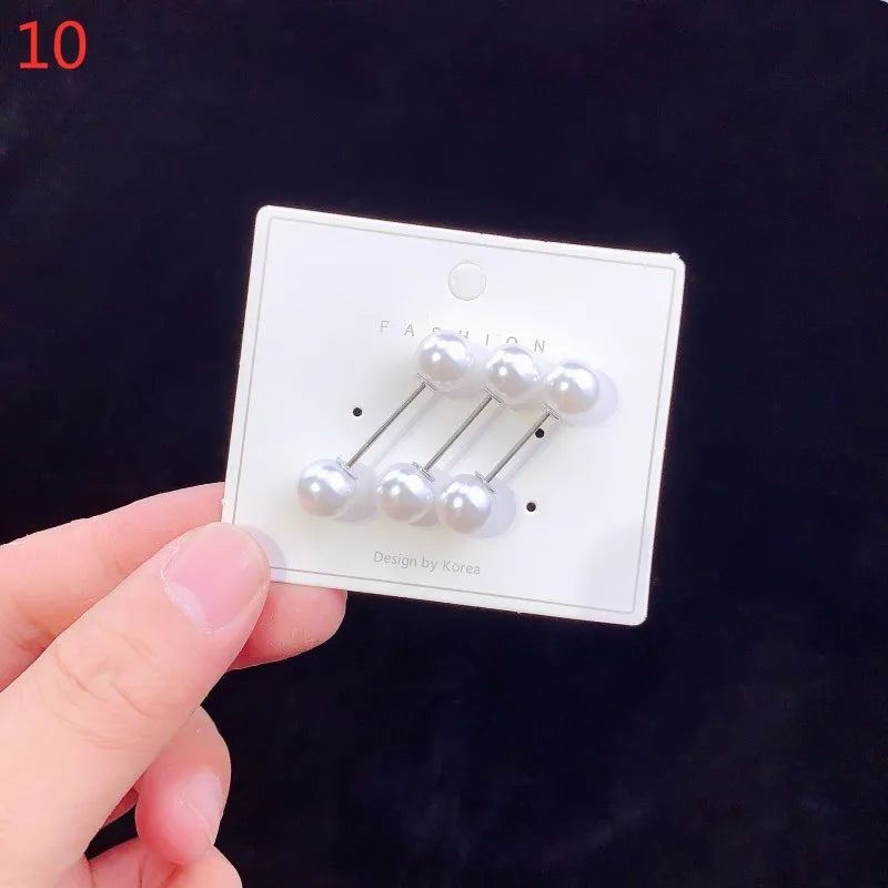 Fashion Crystal Pin Waist Buckle Fixed Strap Charm Safety Brooch Anti Fall Sweater Cardigan Clip Chain Pearls Brooches Jewelry