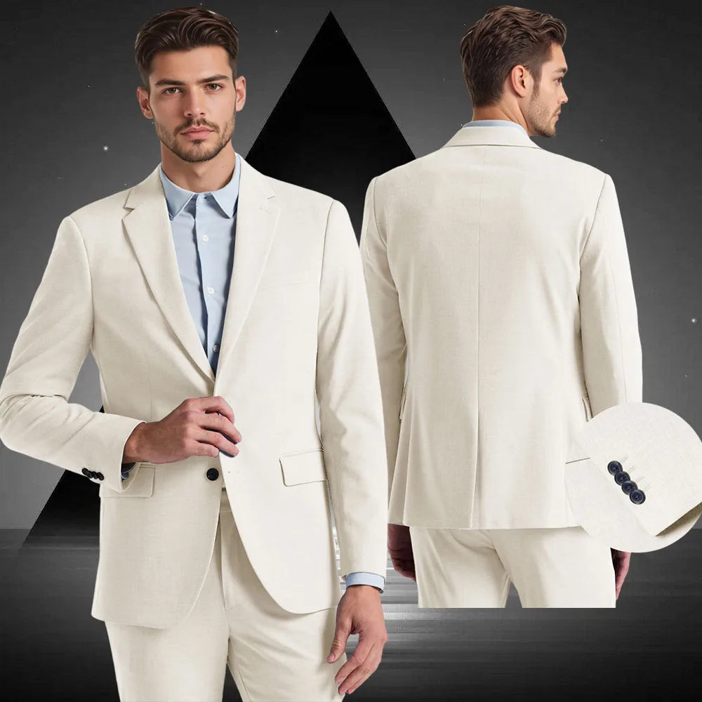 Linen Customized suit men's 2 piece suit Suit jacket Suit Pants business casual Blazer man top man clothes