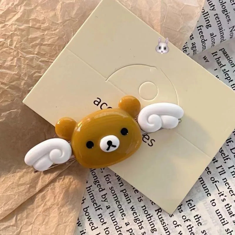 Kawaii Rilakkuma Cartoon Cute Hairpin Sweet Lovely Bangs Side Clip Students Versatile Hair Accessories Girls Birthday Gifts