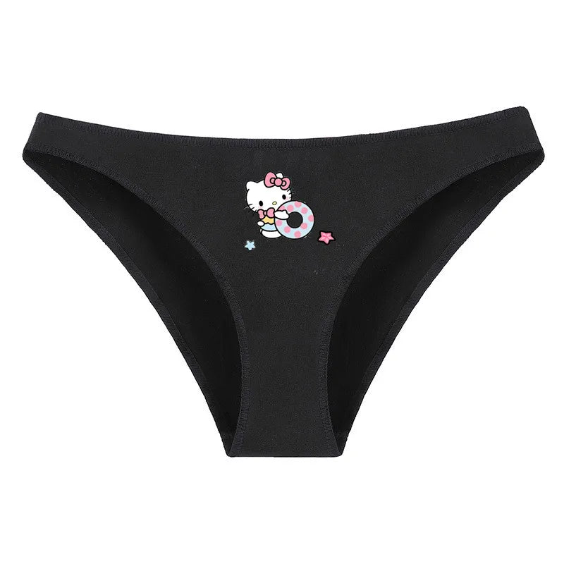 Hello Kitty Pure Cotton Triangle Pants Child Kawaii Pattern Underpants Kuromi Black White Daily Clothes Shorts Birthday Gift