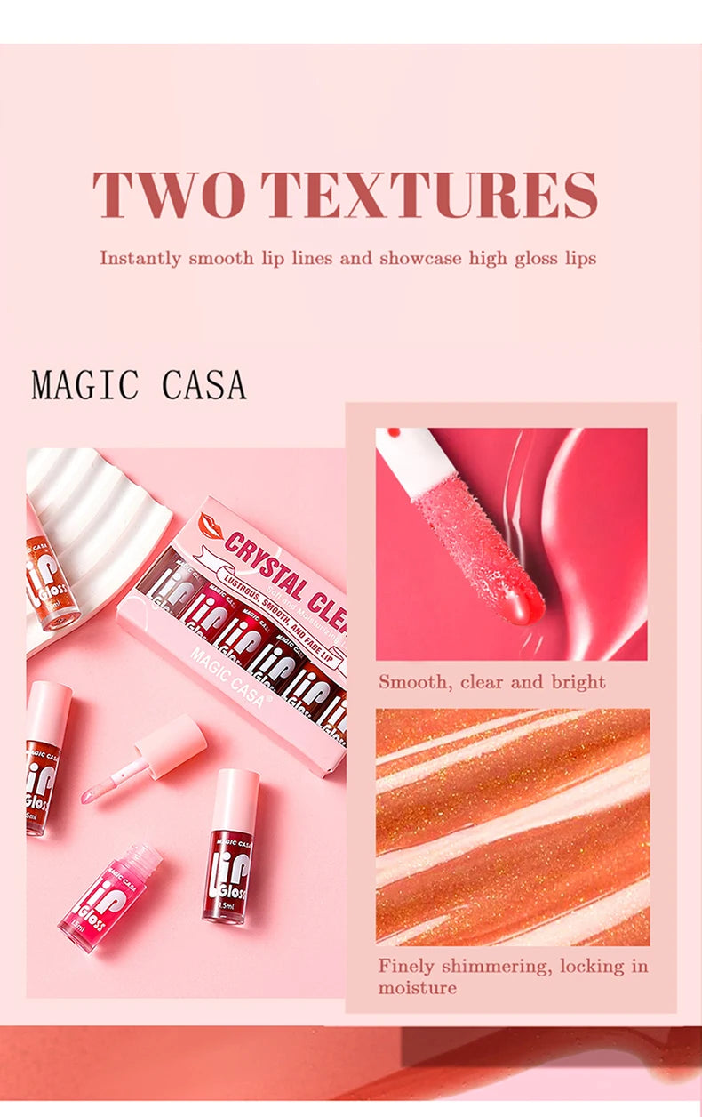 MAGIC CASA 6個/セット 小瓶 ハイドレーティング ジェリー リップオイル 長時間保湿 滑らかに輝くリップ ハイドレーティング リキッド