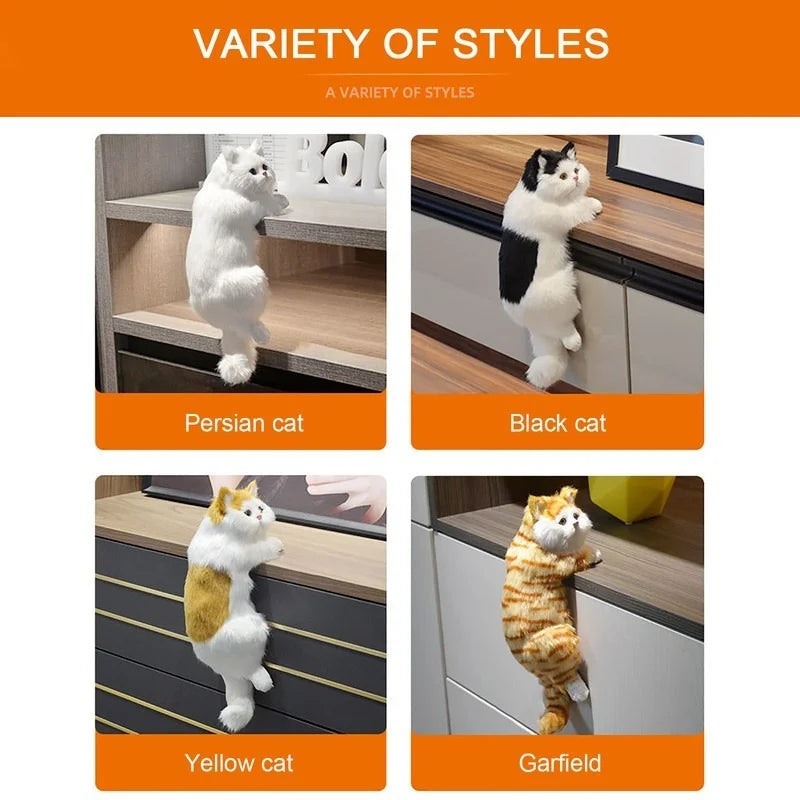 Cute Simulation Cat Plush Dolls Ornaments Figurine Home Desk Tv Hanging Toy Decor Car Decoration Stuffed Animals Sculptures