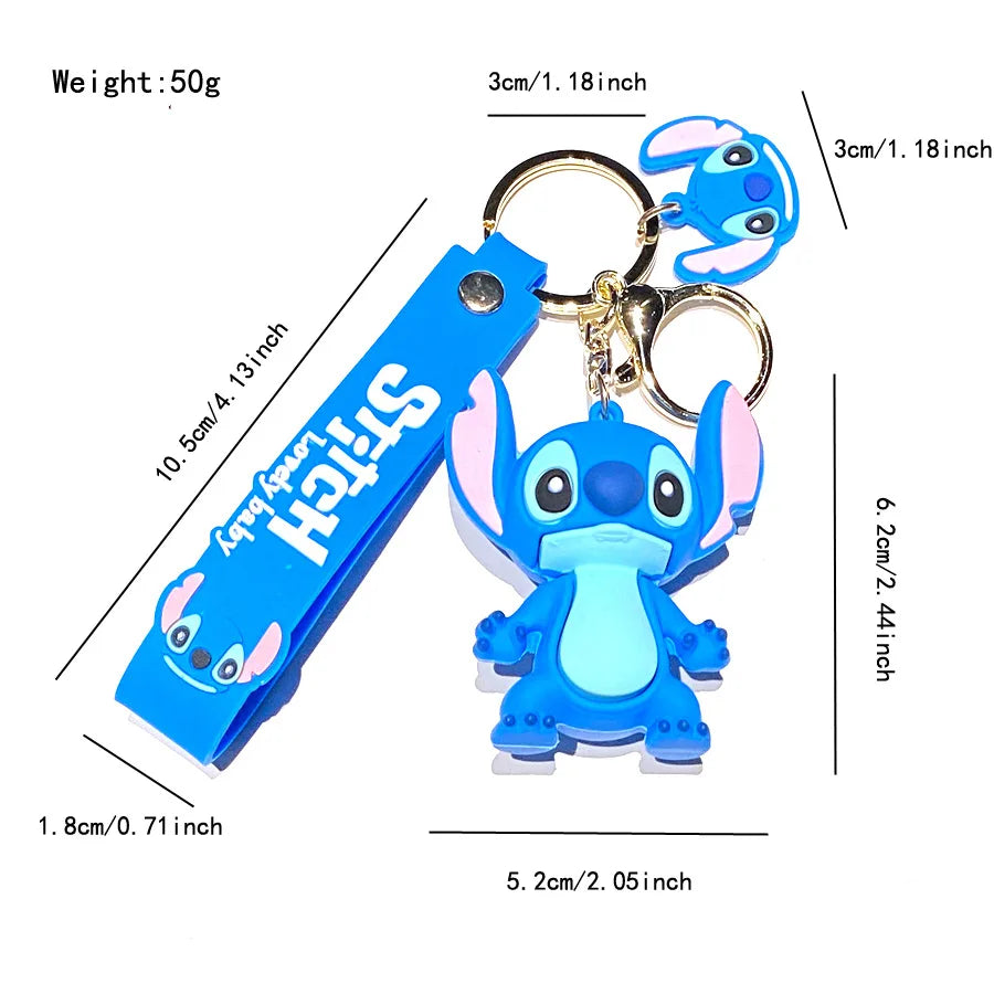 Anime Disney Lilo & Stitch Keychain Cartoon Stitch Toys Keychian Pendant Sweet Keychians Women Car Keyring Girl Birthday Gift