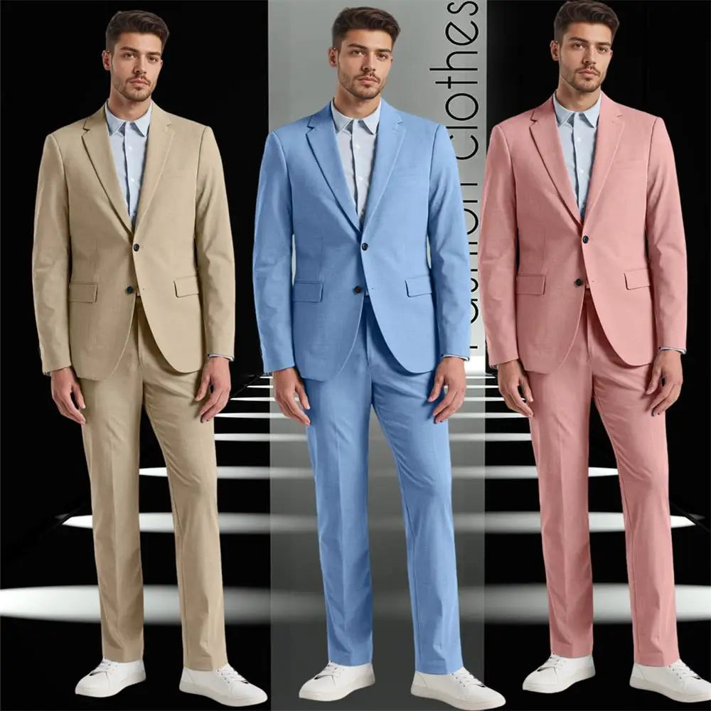 Linen Customized suit men's 2 piece suit Suit jacket Suit Pants business casual Blazer man top man clothes