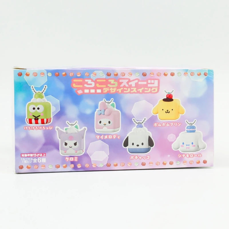 Sanriose Doll Pendant Kuromi Pom Pom Purin Pochacco Cute Square Faced Q Verison Backpack Accessory