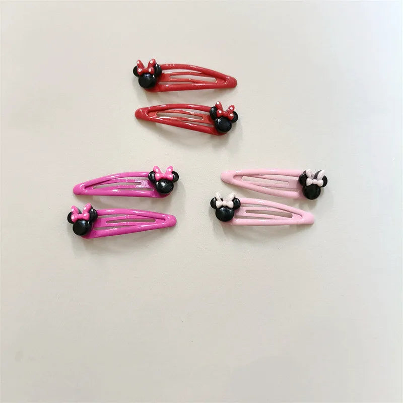 Disney Anime Minnie Mouse Hairrope Hairpin Kawaii Minnie Hair Accessories Cartoon Girl Hairpin Baby Gifts