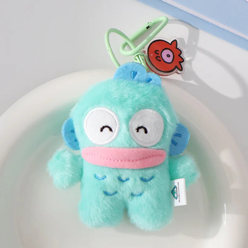 12cm Sanrio My Melody Kuromi Cinnamoroll Kt Cat Purin Dog Plush Toy Anime Stuffed Animals Keychains Small Pendant
