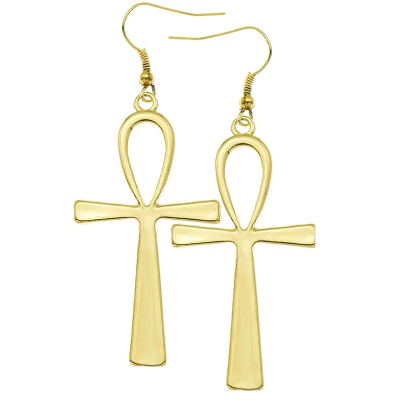 10x5cm Vintage Egyptian Life Big Ankh Cross Pendant Long Chain Necklace Fashion Jewelry Men and Women Accessories Dropshipping