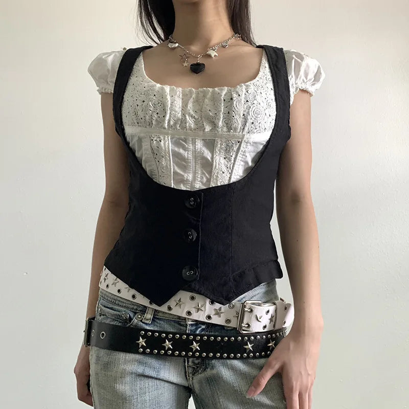 Solid Color Outer Waistband Vest Women's Cross-border Sleeveless Slim-fit New Fashion Top Women