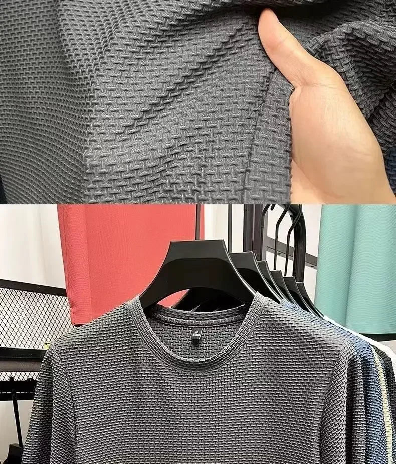 Summer Men's Round Neck Short Sleeved T-shirt M-5XL Oversize Wrinkle Resistant Breathable Top Texture Fabric Versatile Tees