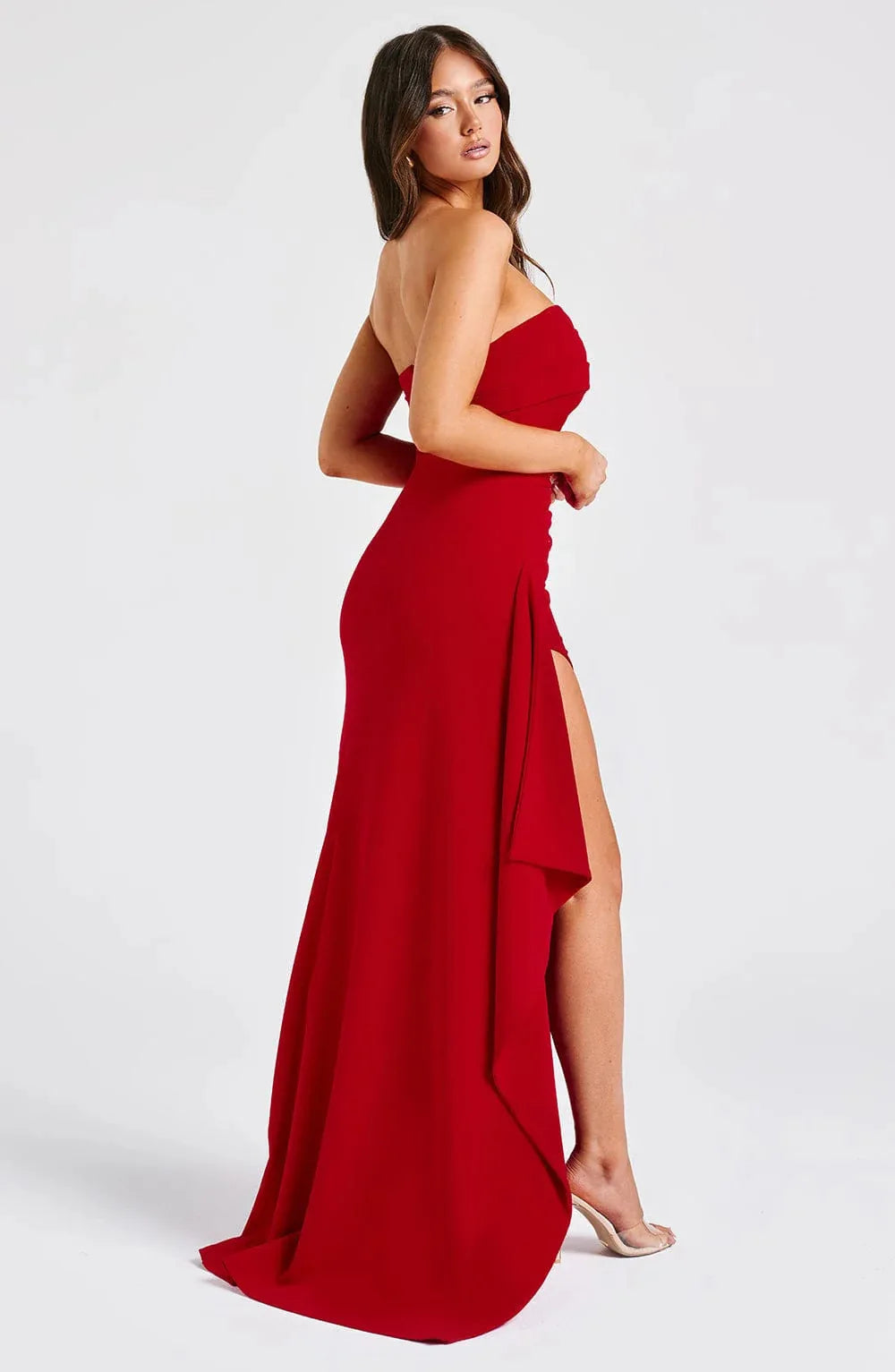 Giyu Sexy Club Evening Party Dresses Women 2025 Summer Slash Neck Backless Ruffles Split Maxi Long Dress Elegant Bodycon Robe