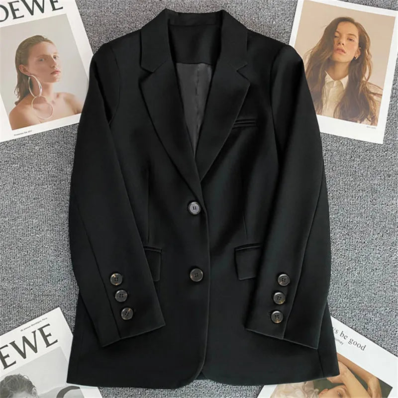 Women's Suit Coat Elegant Sports Casual Blazer Korean Fashion Luxury Jacket Autumn Solid Color Office Ladies Clothing Basic New