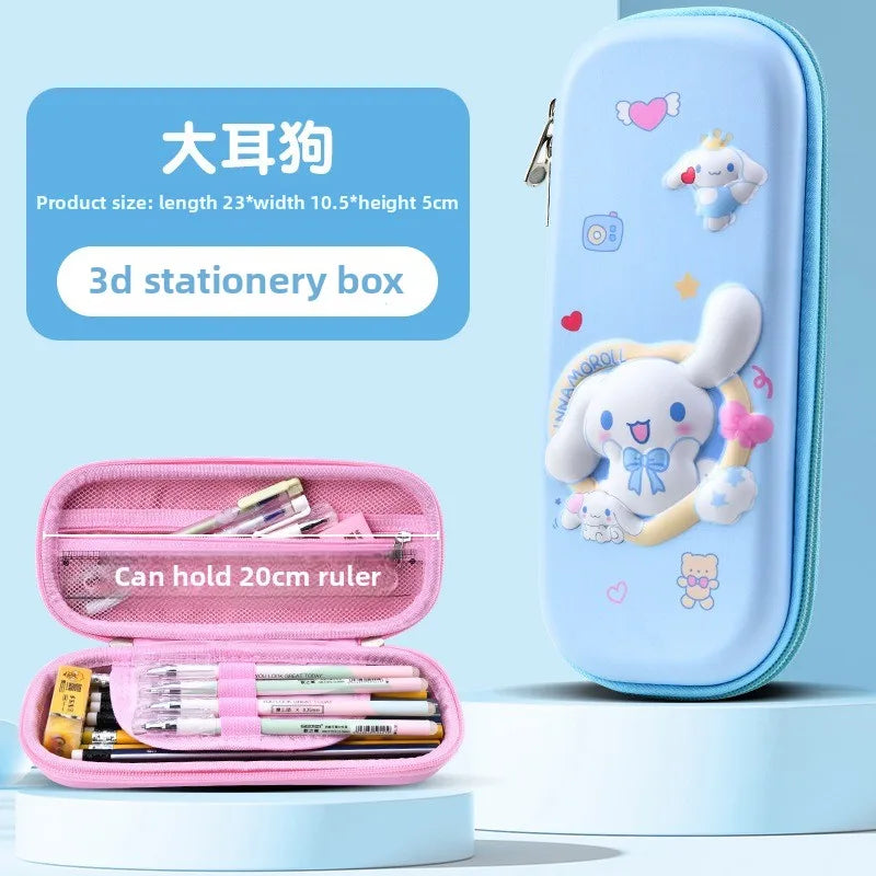 Kuromi & Cinnamoroll Pencil Case, Durable, 3D Stereoscopic Large Capacity Stationery Case Waterproof Drop Pencil Case