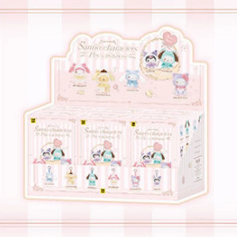 Toptoy Genuine Sanrio Family Cute Cat Series Hello Kitty Kuromi Melody Cinnamoroll Pompompompompurin Anime Blind Box Toy Gift