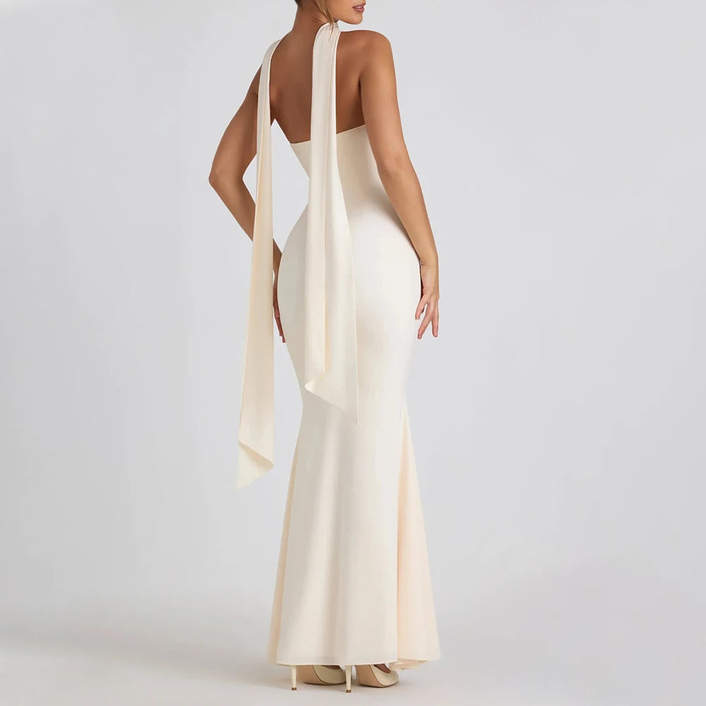 Mia Muse Dresses Spring Summer Elegant Decent Skinny Fit Sleeveless Strapless Maxi Evening Formal Shift Dresses For Women