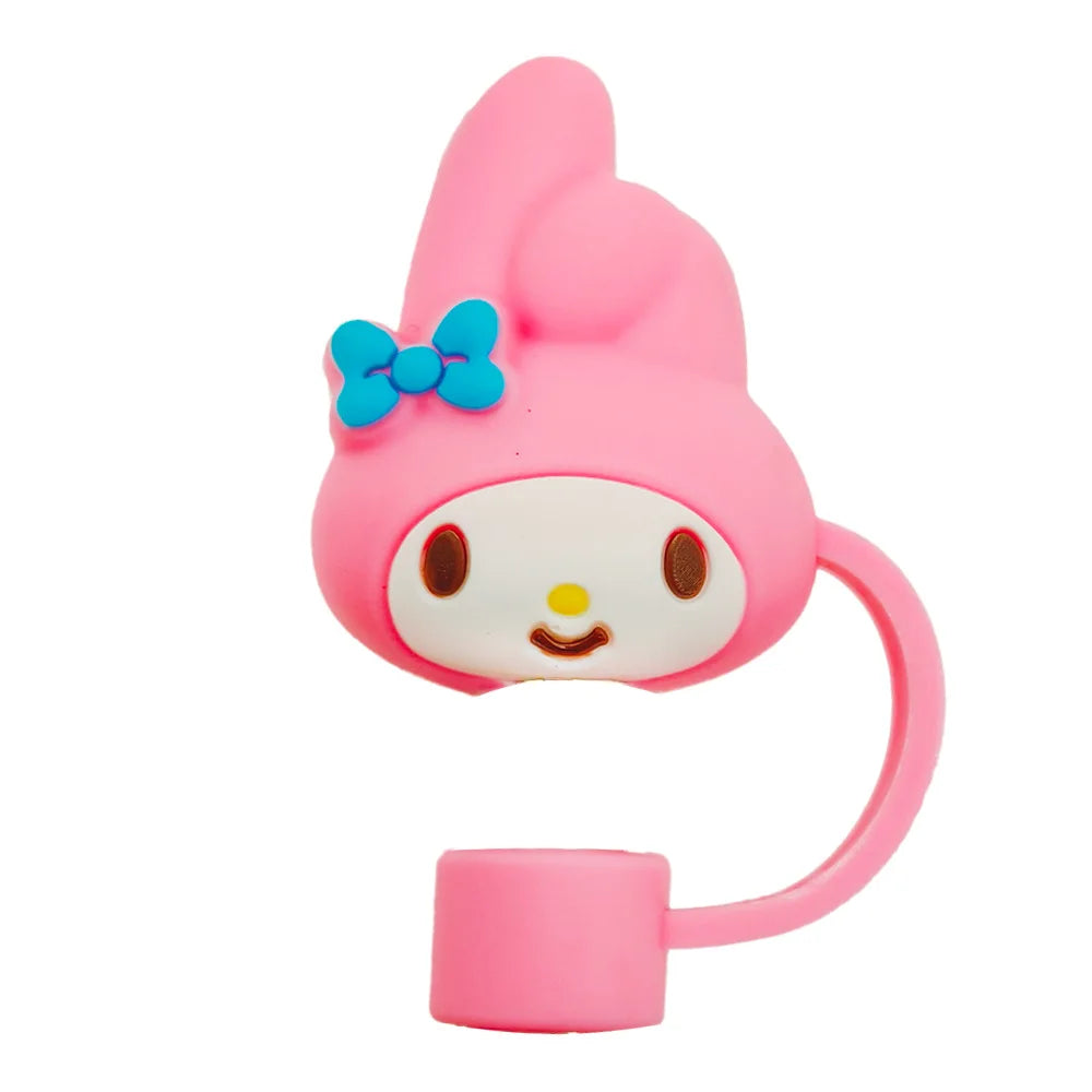 Sanrio Silicone Sealing Straw Plug Cartoon Hello Kitty Reusable Drinking Dust Cap Plugs Tips Cover Suit Cup Cute DIY Accessories