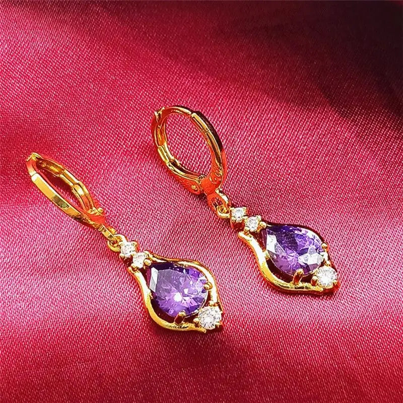 UILZ Stunning Multicolor Zircon Teardrop Earrings For Women - Fine Jewelry For Any Occasion Hoop Earring Women's Party Jewelry