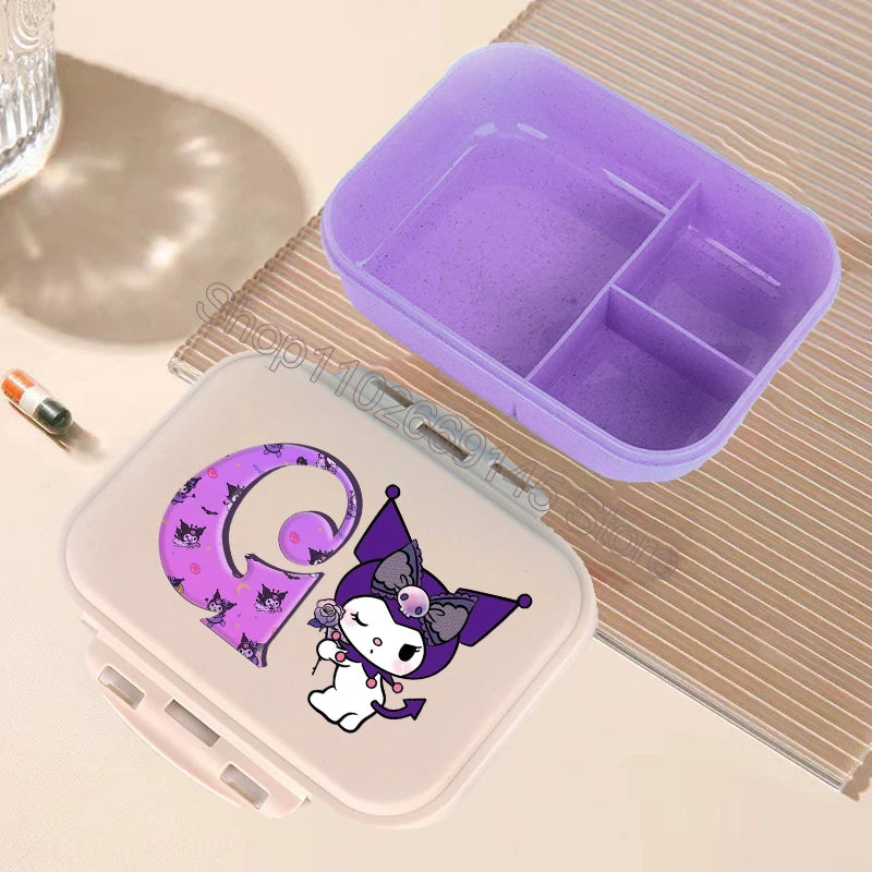 Kuromi Bento Lunch Box Sanrio Cartoon Letter A-Z Lunch Box Cute Girls School Food Storage Containers Children Birthday Gifts