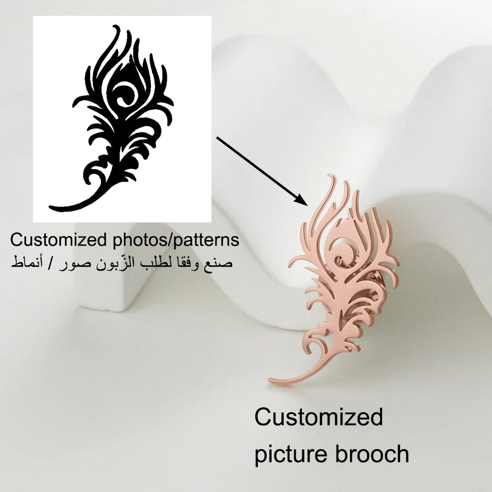 Customized Logo Brooch, Personalized Cutting Of Any Logo/Shape/Icon/Pattern Brooch