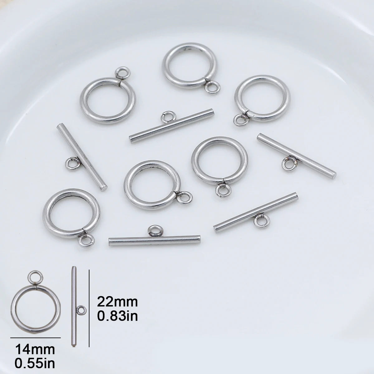 Stainless Steel OT Rings&Toggle Clasps Round Bar For Jewelry Making Necklaces Bracelets Pendants DIY Handmade Accessories