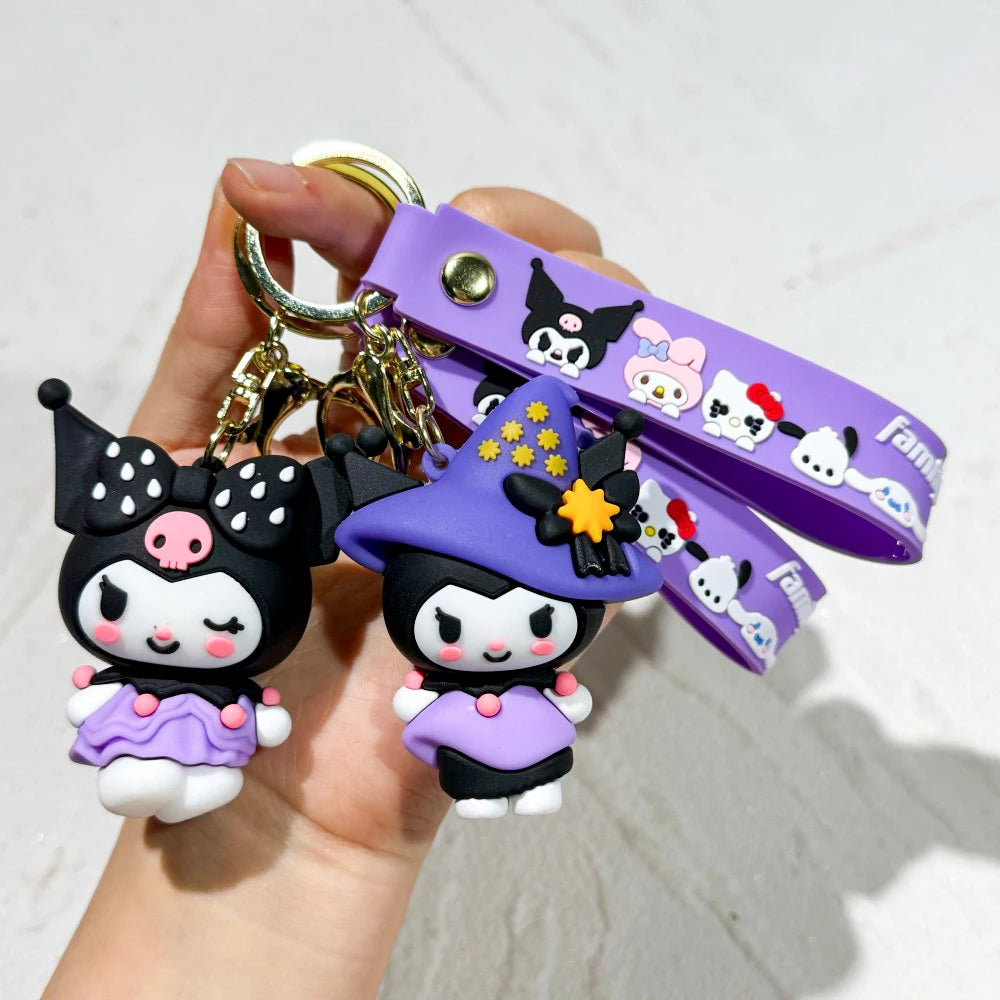 Sanrio Hello Kitty Keychain Cute Cartoon Melody Kuromi Doll Decoration Keyring Jewelry Girl&Child Gifts Toy Christmas gift idea