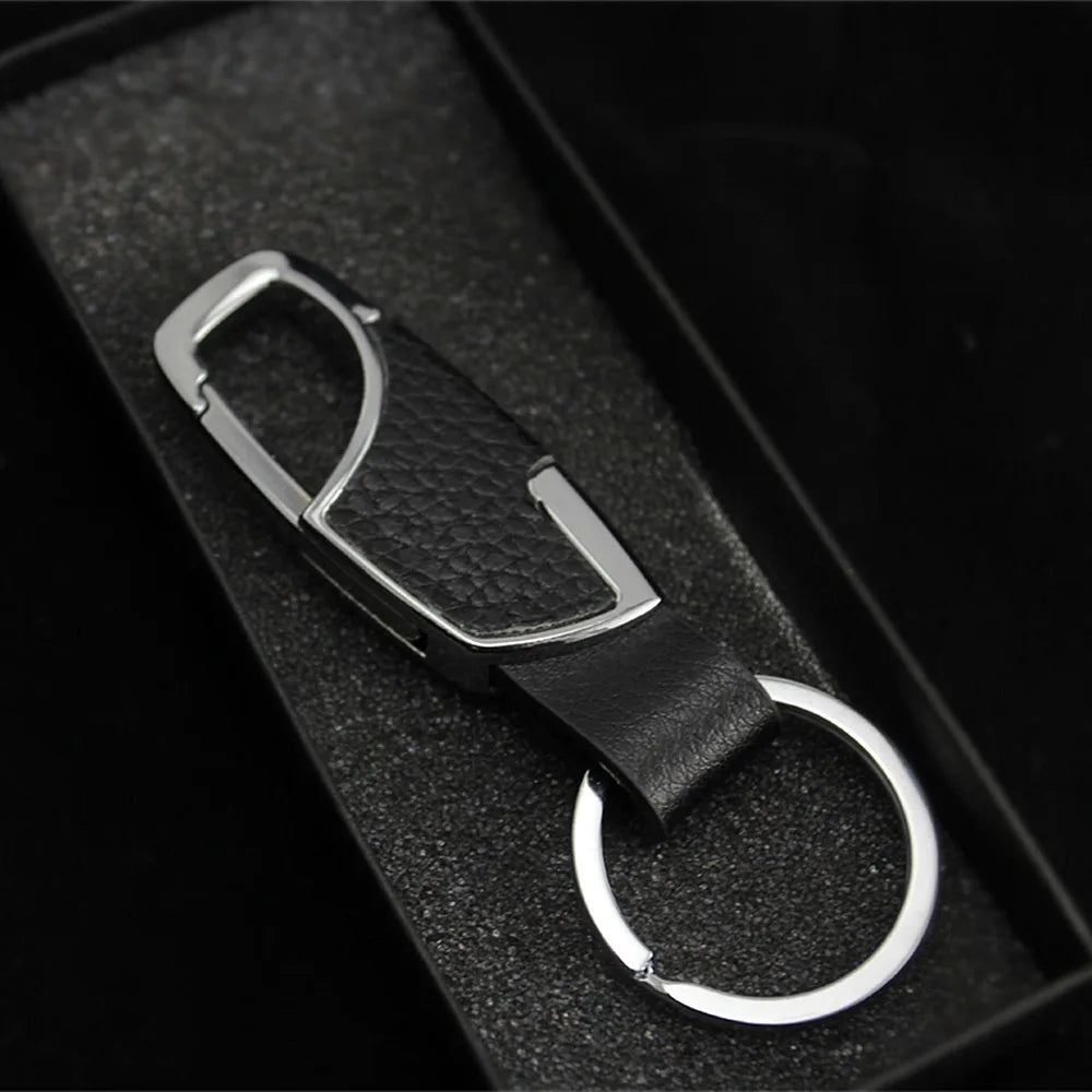 Simple Fashion Creative Trend Leather Keychain Men's Women's Metal Waist Keychain Best Gift Key Ring Car Keychain Jewelry Gifts