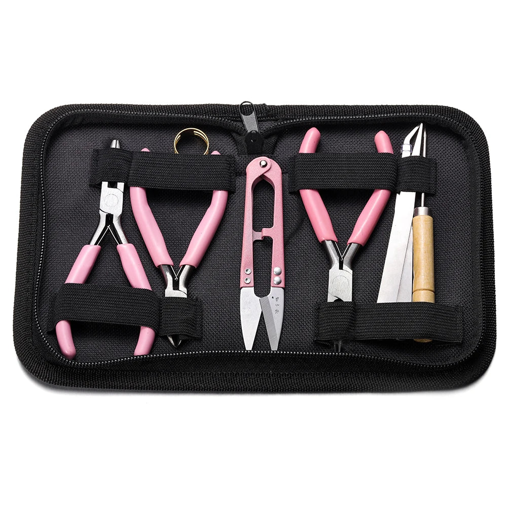 1 Pack Jewelry Making Supplies Kits with Jewelry Pliers Jump Ring Opener Awl Thread Scissors for Jewelry Repair Jewelry Making
