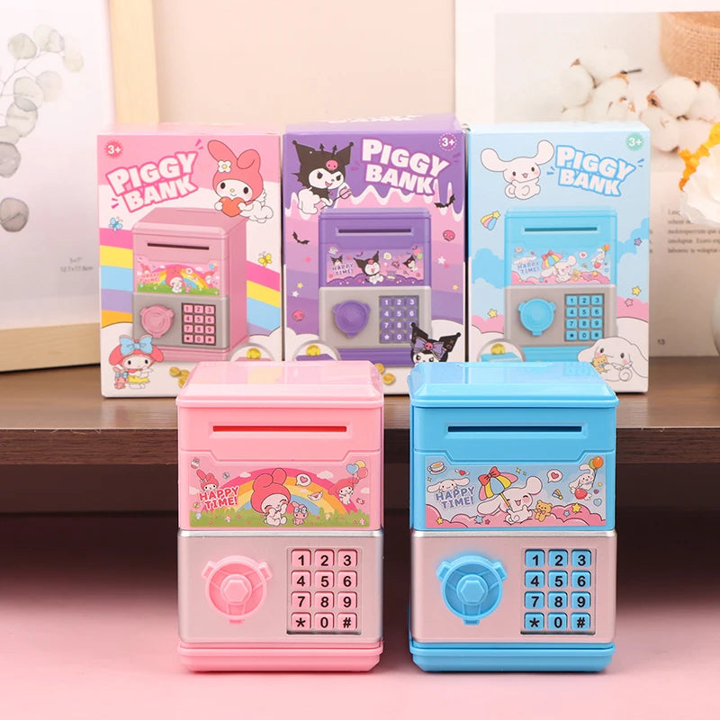1 PCS Sanrio Anime Kawaii Kuromi My Melody Cinnamoroll Safe Shape Children's Piggy Bank Girl Heart Cute Toy Birthday Gift