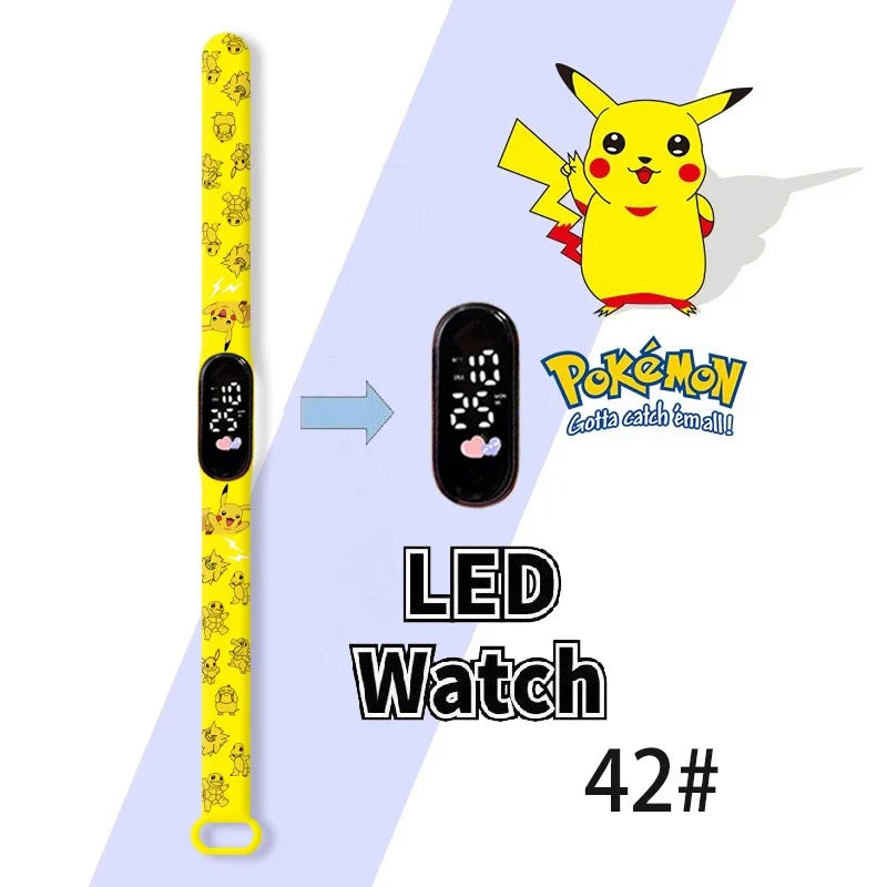Cartoon Hello Kittys Electronic Led Sports Watch Kawaii Sanrio Kuromi Cinnamoroll Student Child Printing Water Proof Gifts Toys