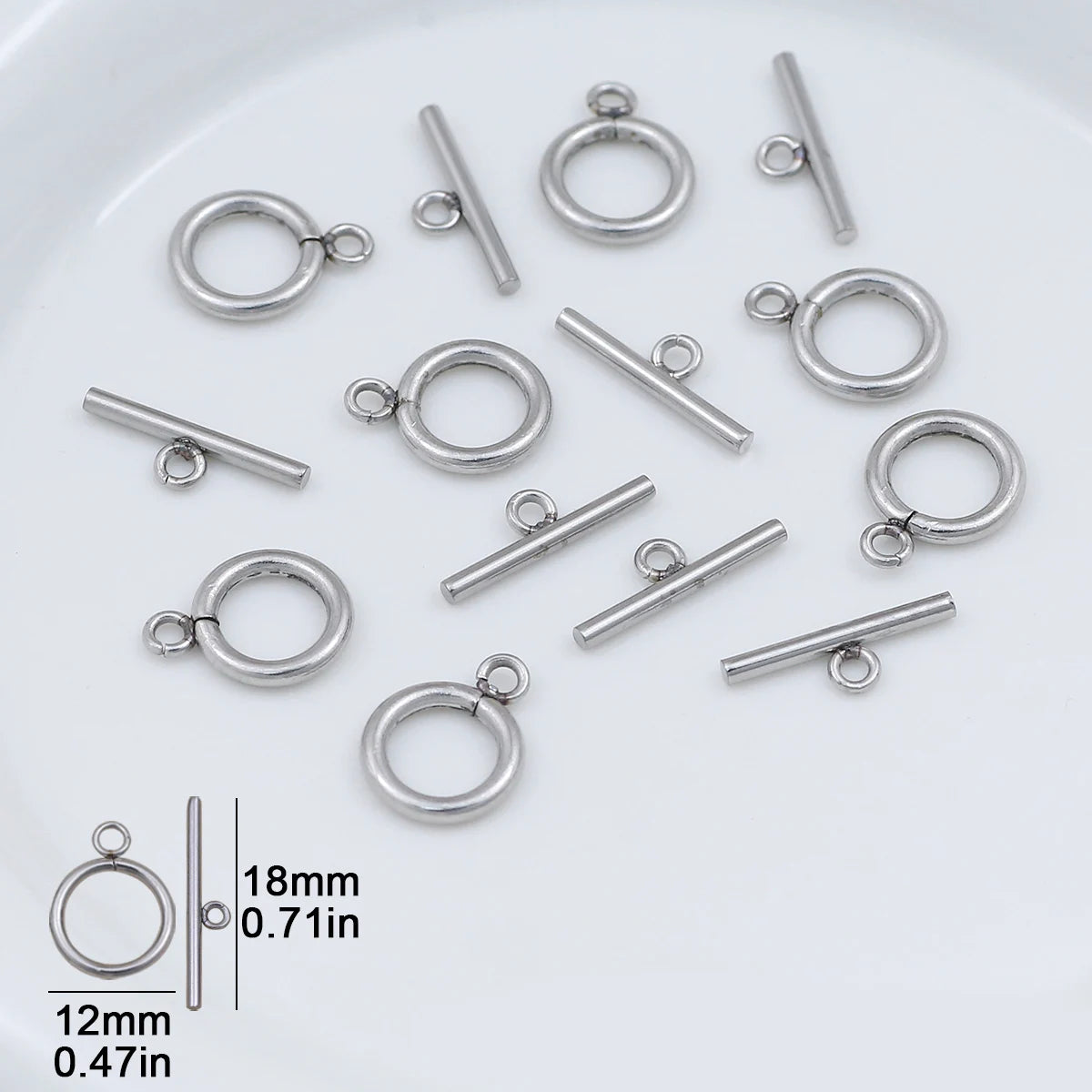 Stainless Steel OT Rings&Toggle Clasps Round Bar For Jewelry Making Necklaces Bracelets Pendants DIY Handmade Accessories