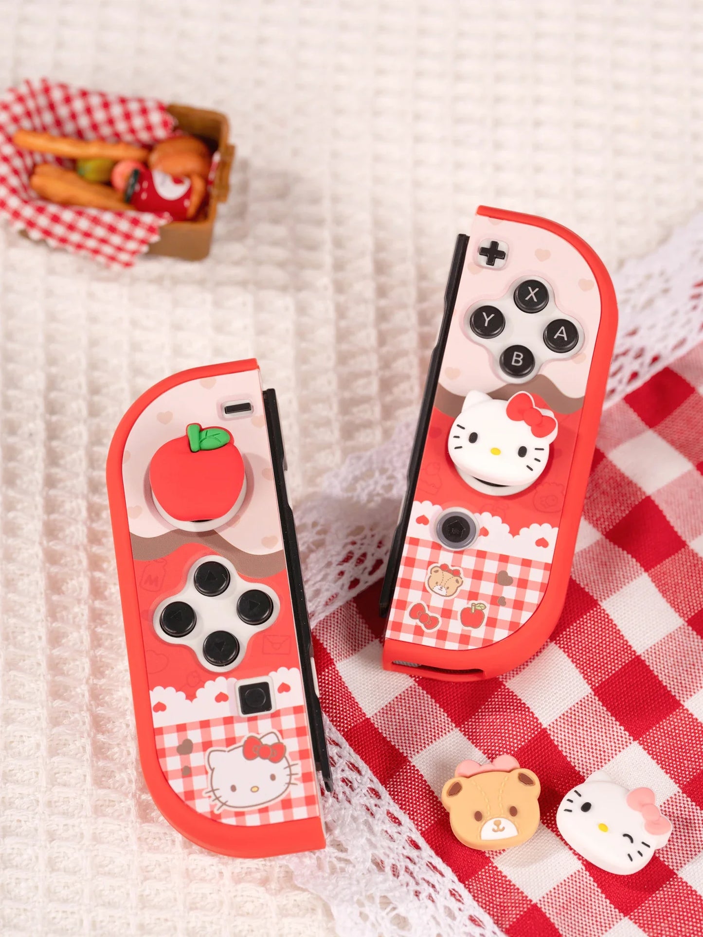 Sanrio Figure Hello Kitty Switch Ns/Oled Protective Case Hard Shell Protective Cover Plug Base Cute Peripheries Game Accessories