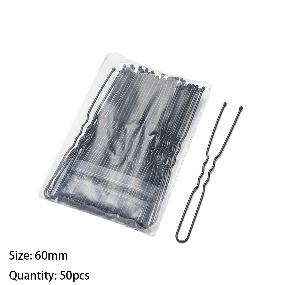 50pcs 50/60/70mm Hair Pin And Clips U Shape For Headpiece Women Girls Hairpins Accessories Bride Wedding Head Jewelry Decoration
