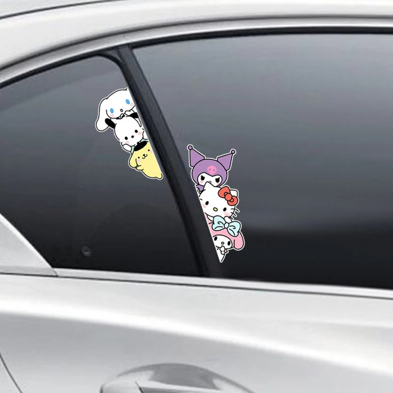 Sanrio Hello Kitty Car Sticker Car Handle Protective Film 3D Cute Car Door Stickers Waterproof Vinyl Decal Car Accessories Decor