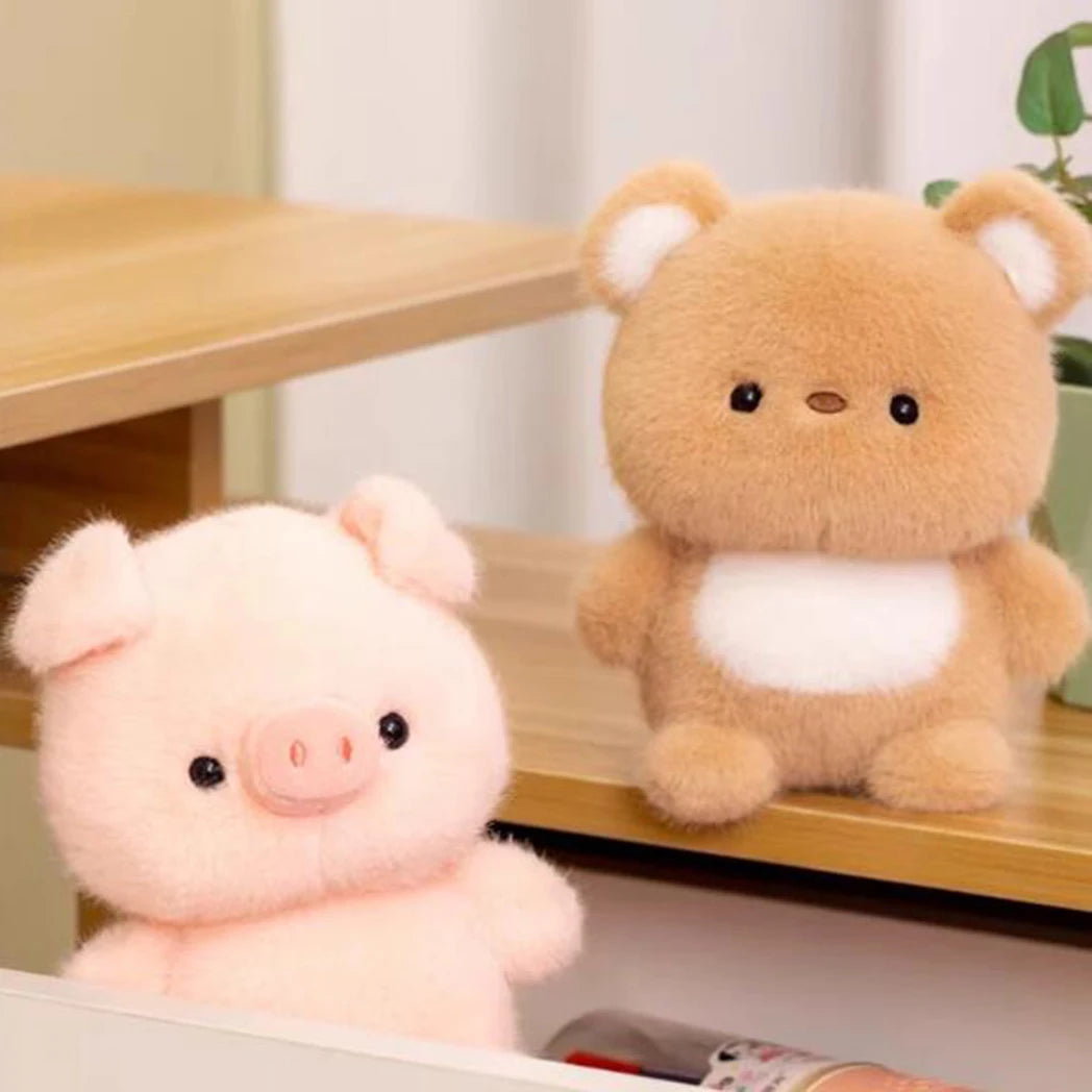 15CM かわいい動物ぬいぐるみ 子供用テーブル人形飾り コンパニオン人形 誕生日 クリスマス ギフト 柔らかい睡眠コンパニオン かわいい