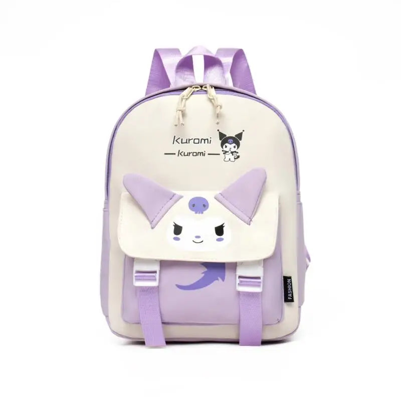 Cute Kuromi Canvas Backpack For Girls School Bags Portability Teens College Student Large Travel Shoulder Bag Mochilas Escolares
