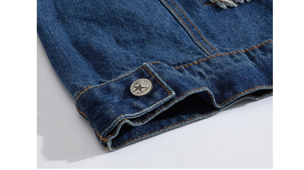 Spring Summer Men's Denim Vest Fashion Male Hip Hop Patch Hole Waistcoats Male Night Club Party Jeans Sleeveless Jacket Clothing