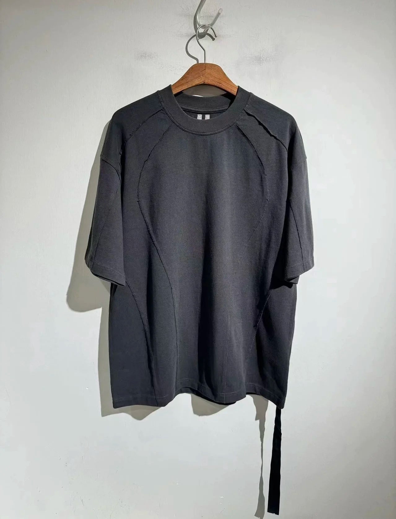 RO deconstruction splicing cut solid color short sleeved T-shirt Men Women High Quality Short Sleeve T Shirt Top Tees