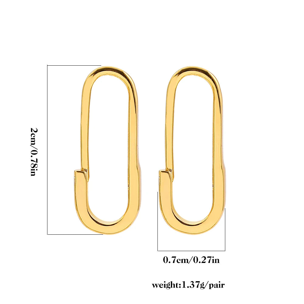 Minimalist Safety Pin Shape Leverback Earrings for Women U-shaped Gold Plated Lock Pendant Pierced Earring Jewelry Accessories
