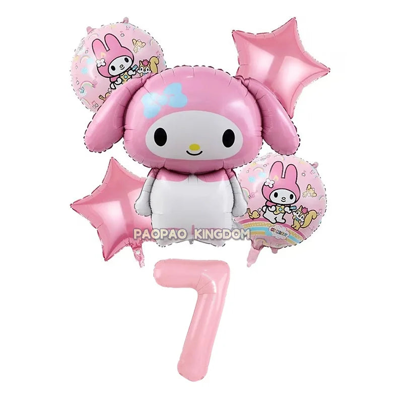 Cinnamoroll Kuromi My Melody Anime Kawaii Balloon Baby Shower Party Decoration Metallic Birthday Arrangement Helium Balloons