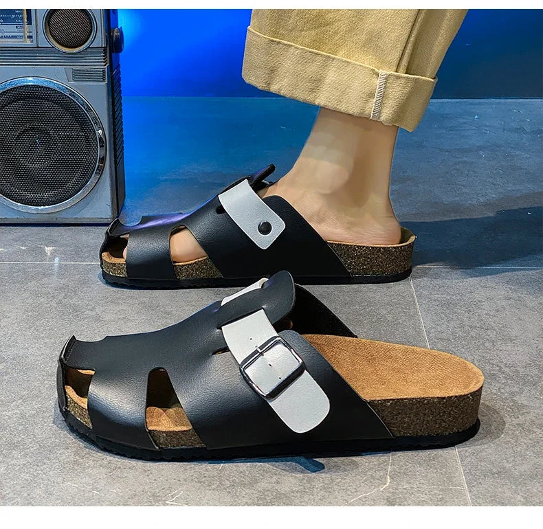 Fashion designer sandals for men-High quality beach shoes comfy non-slip slides luxury slippers free shipping