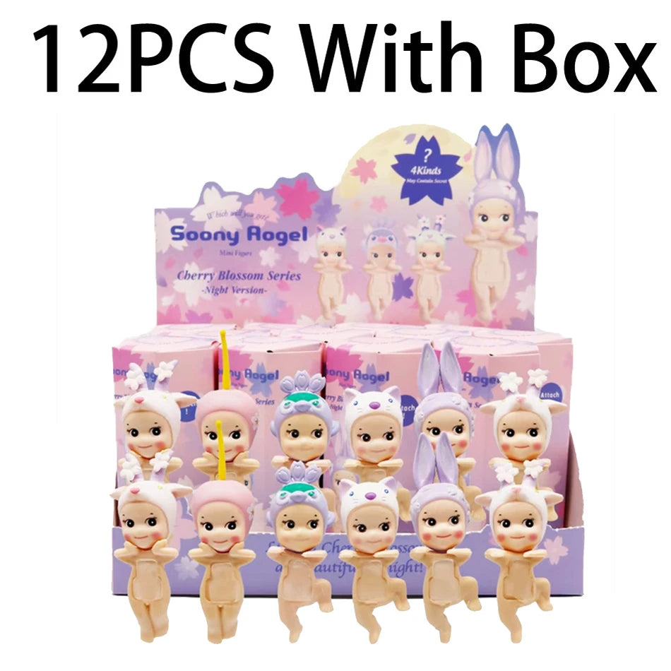 Cberrry blossom series Sonny Angel & Mofusand Blind Box Hippers Mini Figure Shark Cat Action Toy For Fan Children Christmas Gift